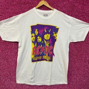AC/DC Neon Highway to Hell Album Cover Art Hard Rock Tee XL